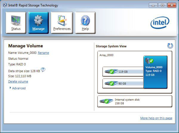 Intel Rapid Storage Technology (RST-VMD) Driver v.20.0.0.1035 download for Windows