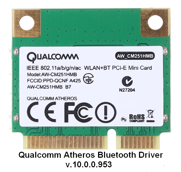 Qualcomm Atheros Bluetooth Driver v.10.0.0.953 download for Windows